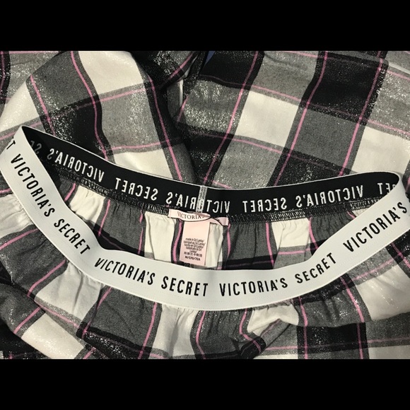 NWOT Victoria’s Secret metallic plaid sleep pants - Picture 8 of 11